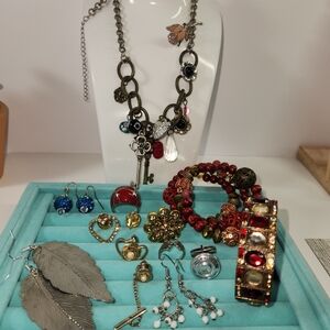 #2540, EXQUISITE, VICTORIAN JEWELRY LOT  15 ITEMS, NECKLACE, BROOCHE, PENDANT, R